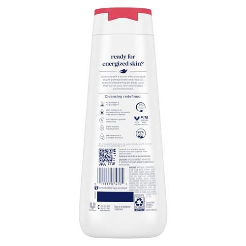 Dove Body Wash Rejuvenate Pomegranate & Hibiscus For 24Hr Lotion-Soft Skin Moisturizing Skin Cleanser With No Sulfates No Parabens 20 Oz